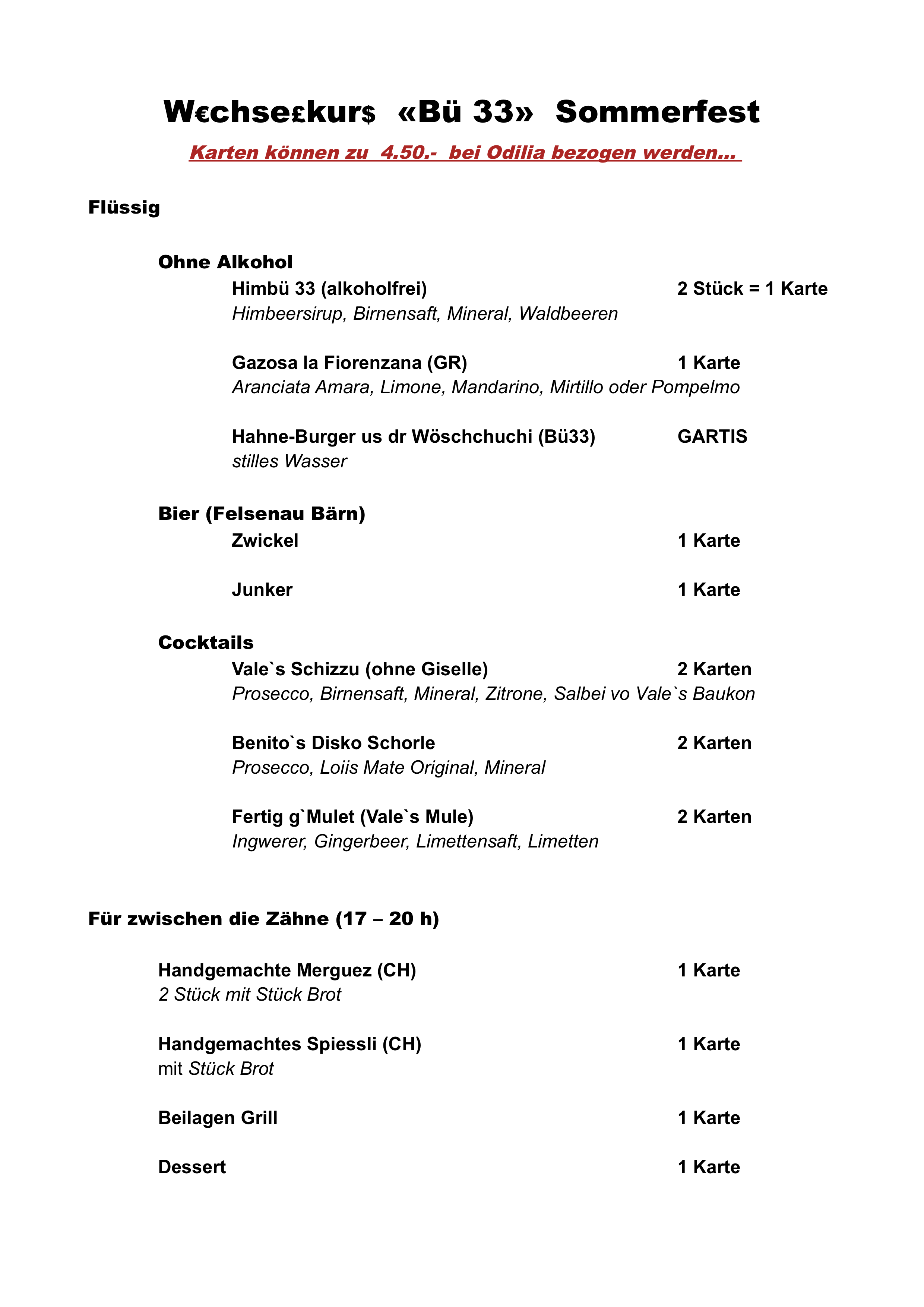 Preisliste